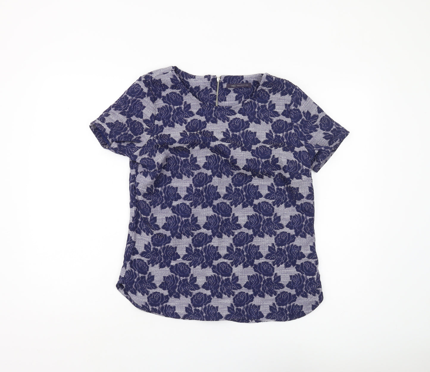 Marks and Spencer Women's Blue Floral Tunic Blouse Size 10