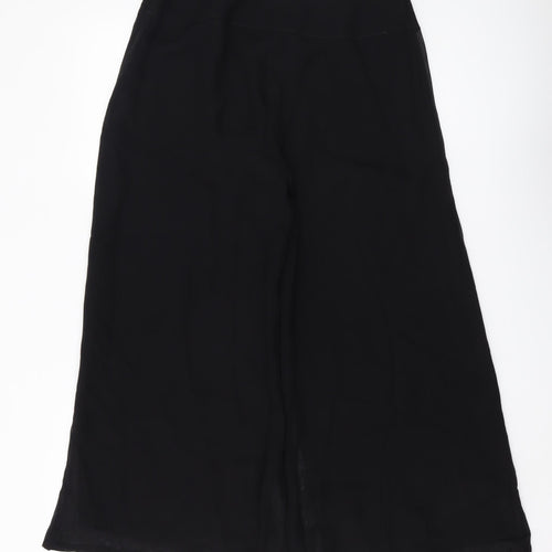 Kaliko Women's Black Cropped Trousers, Size 10, Wide-Leg