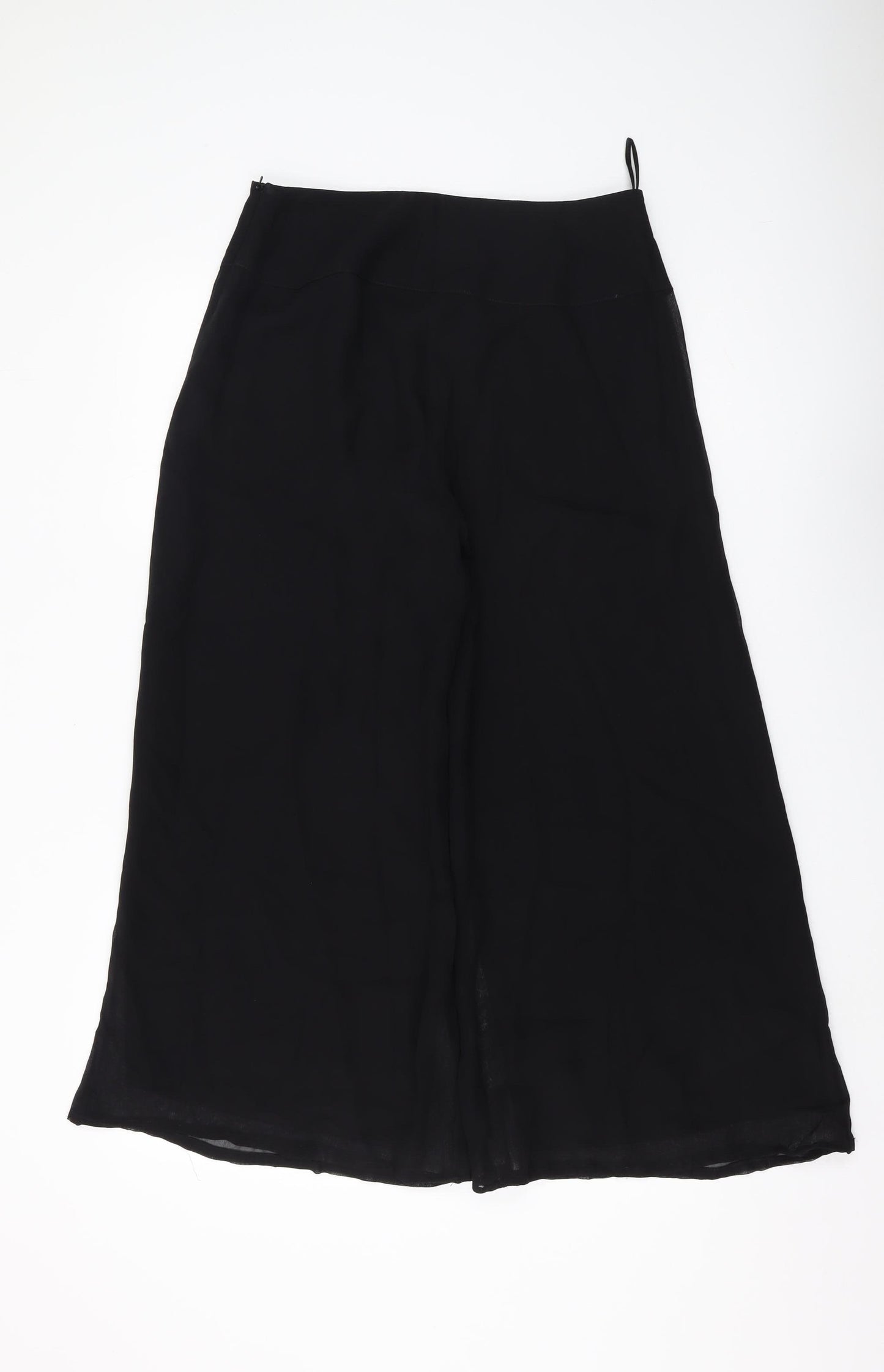 Kaliko Women's Black Cropped Trousers, Size 10, Wide-Leg