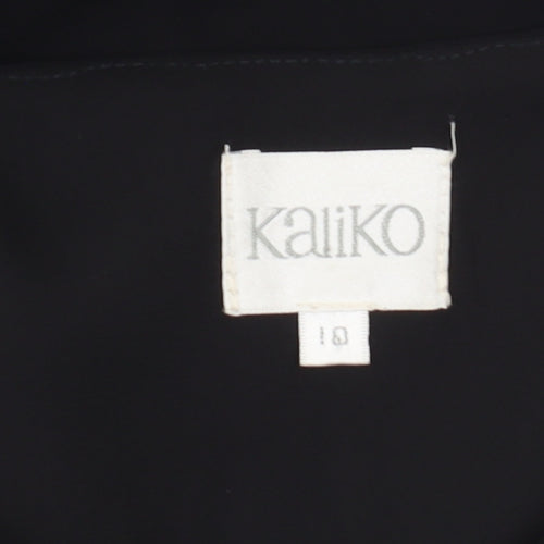 Kaliko Women's Black Cropped Trousers, Size 10, Wide-Leg