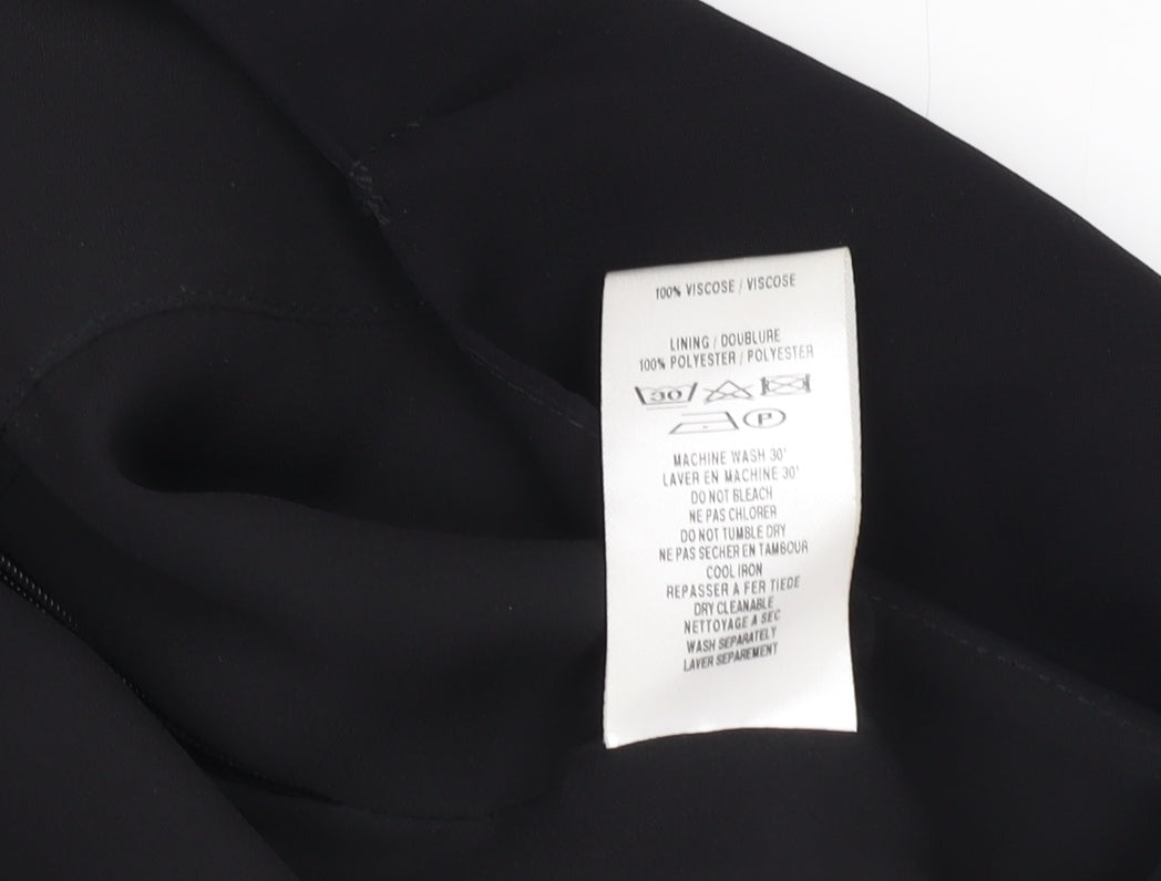 Kaliko Women's Black Cropped Trousers, Size 10, Wide-Leg