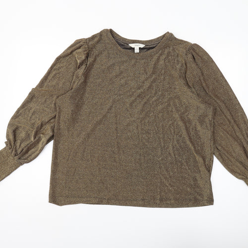 Marks and Spencer Women's Gold Puff Sleeve Blouse Size 16
