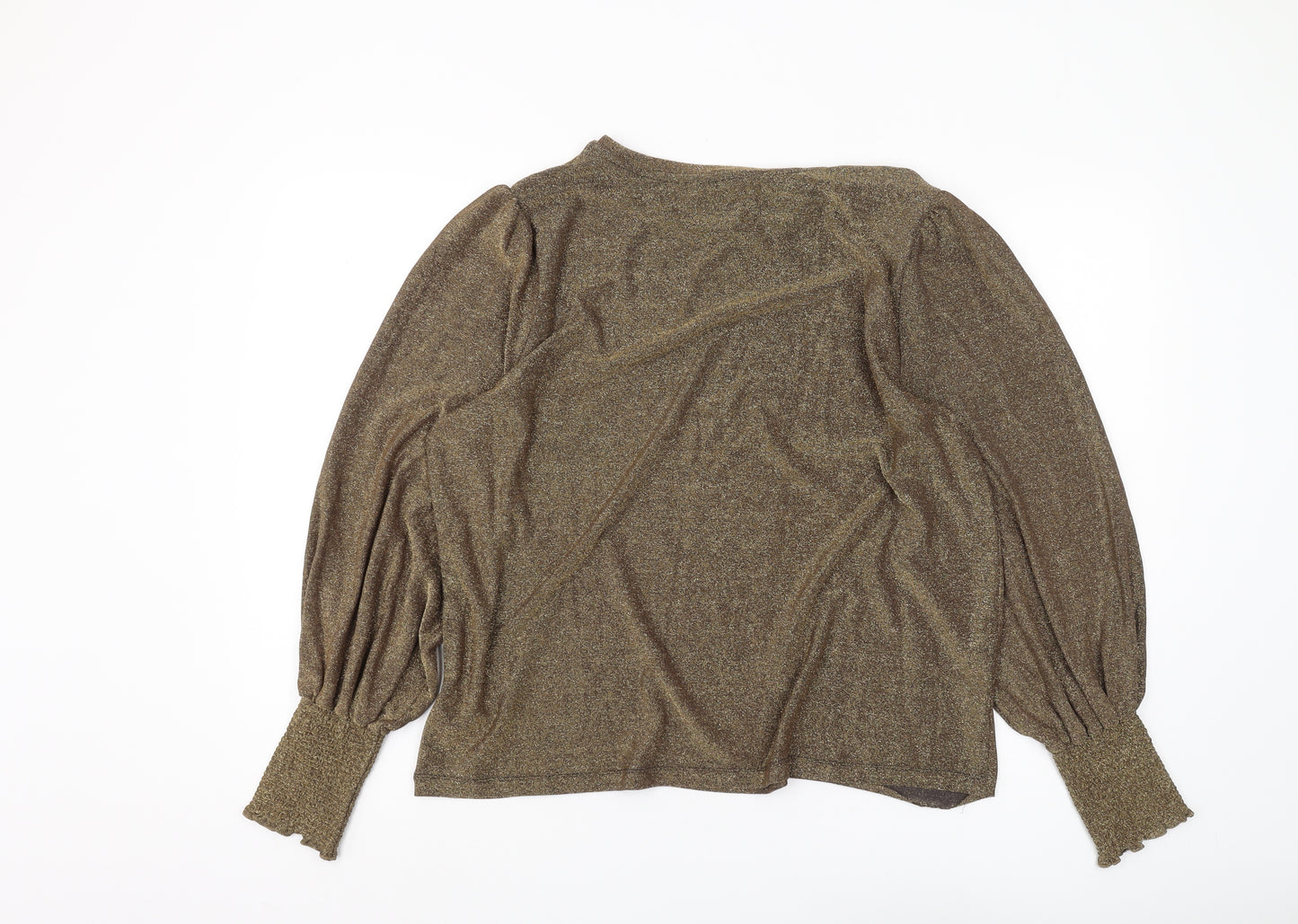 Marks and Spencer Women's Gold Puff Sleeve Blouse Size 16