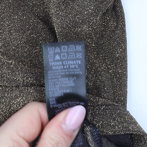 Marks and Spencer Women's Gold Puff Sleeve Blouse Size 16