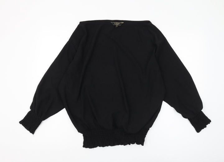 Lipsy Women's Black Boat Neck Blouse Size 14