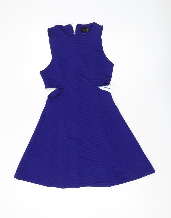 Topshop Women's Blue Fit & Flare Dress Size 10