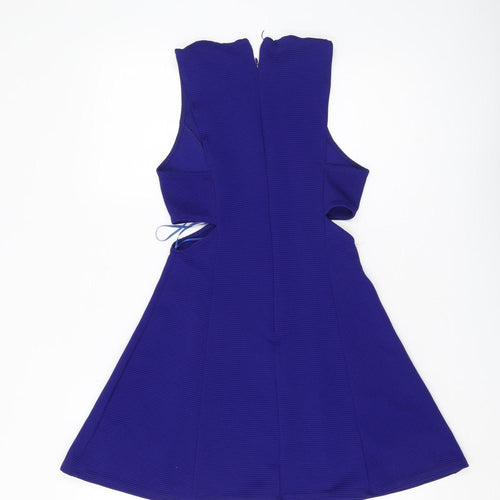 Topshop Women's Blue Fit & Flare Dress Size 10