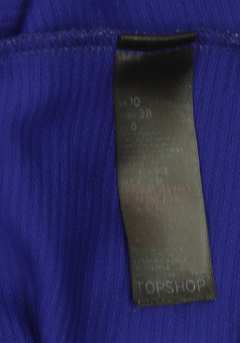 Topshop Women's Blue Fit & Flare Dress Size 10