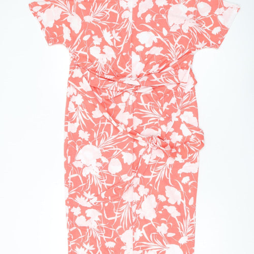Next Women's Pink Floral Shift Dress Size 10