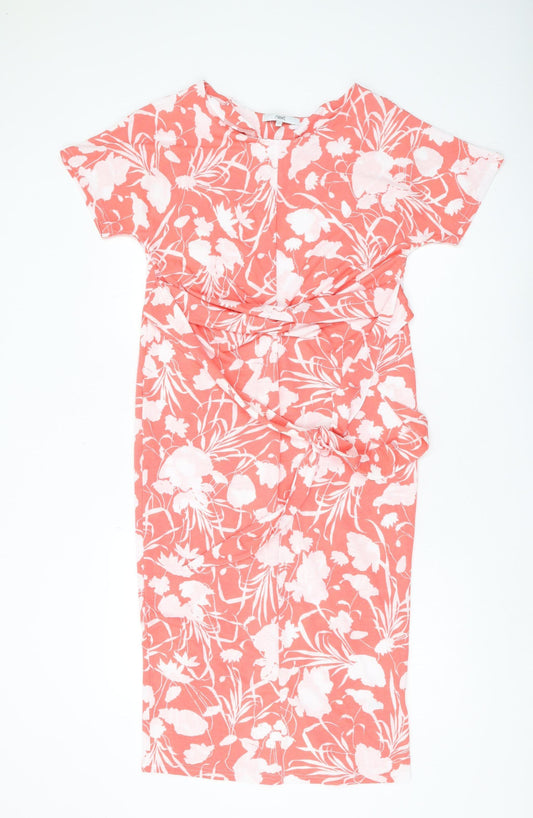 Next Women's Pink Floral Shift Dress Size 10