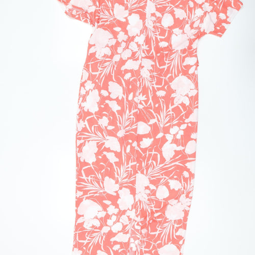 Next Women's Pink Floral Shift Dress Size 10