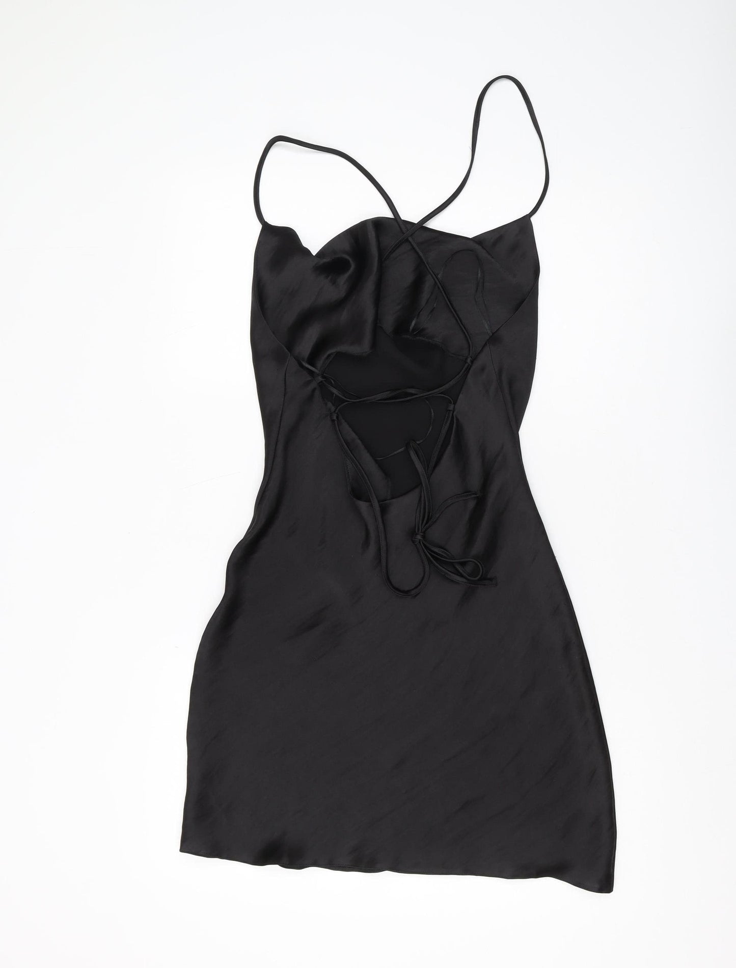 Asos Women's Black Slip Dress, Size 12, Party Style