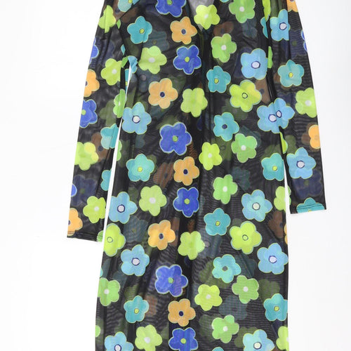 Topshop Women's Multicoloured Floral Shirt Dress, Size S
