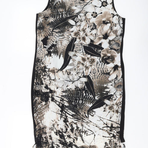 Wallis Women's Black Floral Sheath Dress Size 14