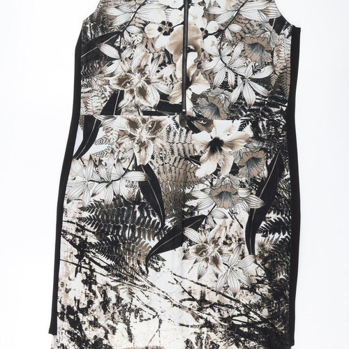 Wallis Women's Black Floral Sheath Dress Size 14