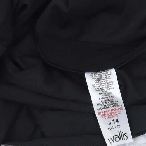 Wallis Women's Black Floral Sheath Dress Size 14