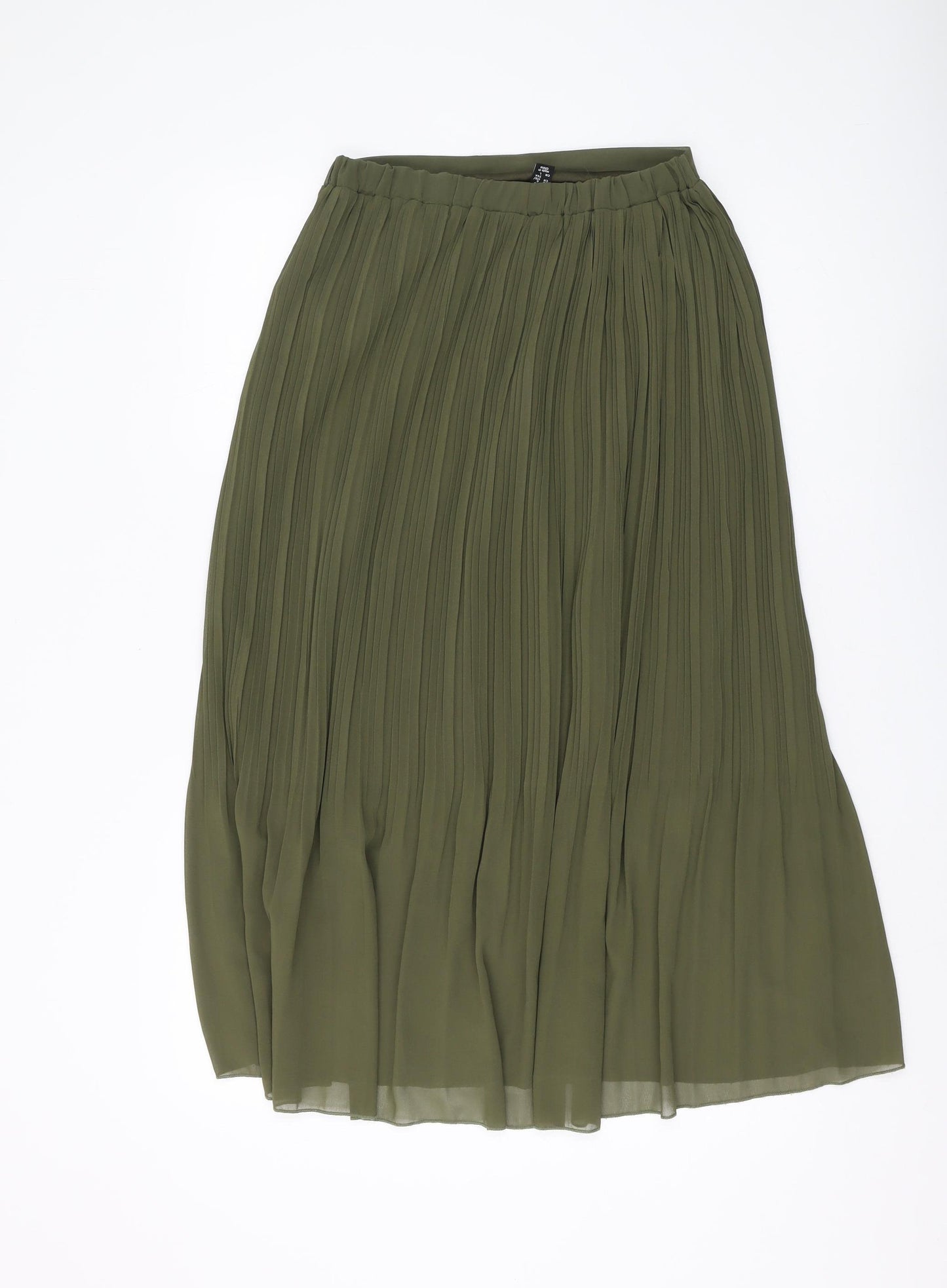 New Look Women's Green Pleated Midi Skirt Size 10