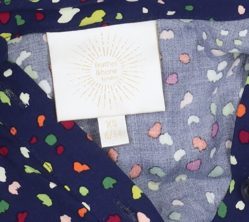 Feather & Bone Women's Floral Midi Shirt Dress Size 8