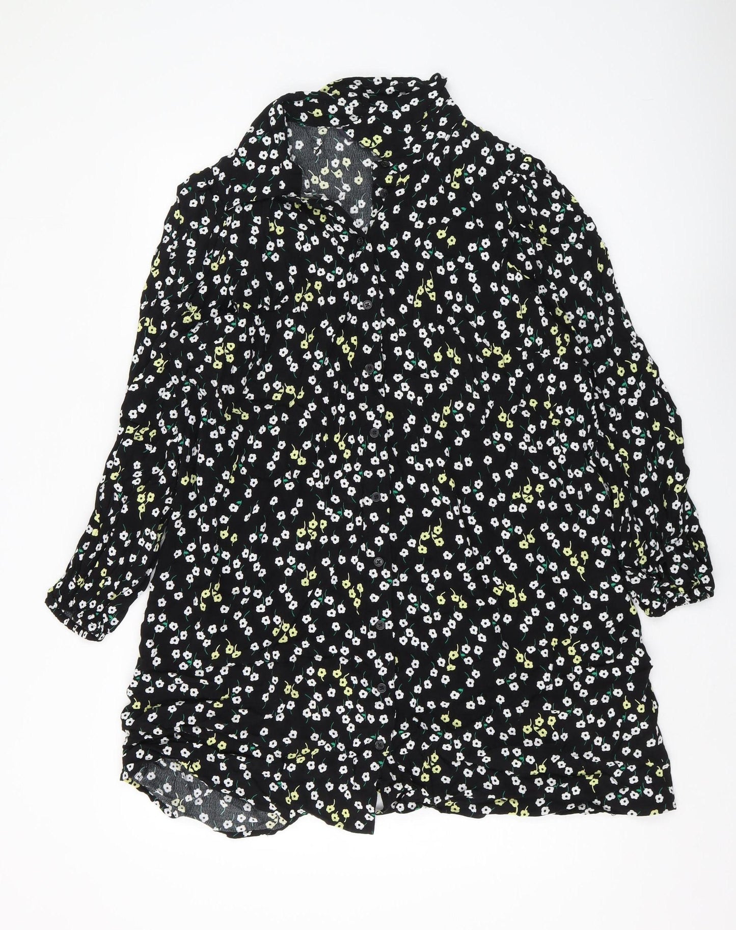 Marks and Spencer Women's Black Floral Blouse, Size 22