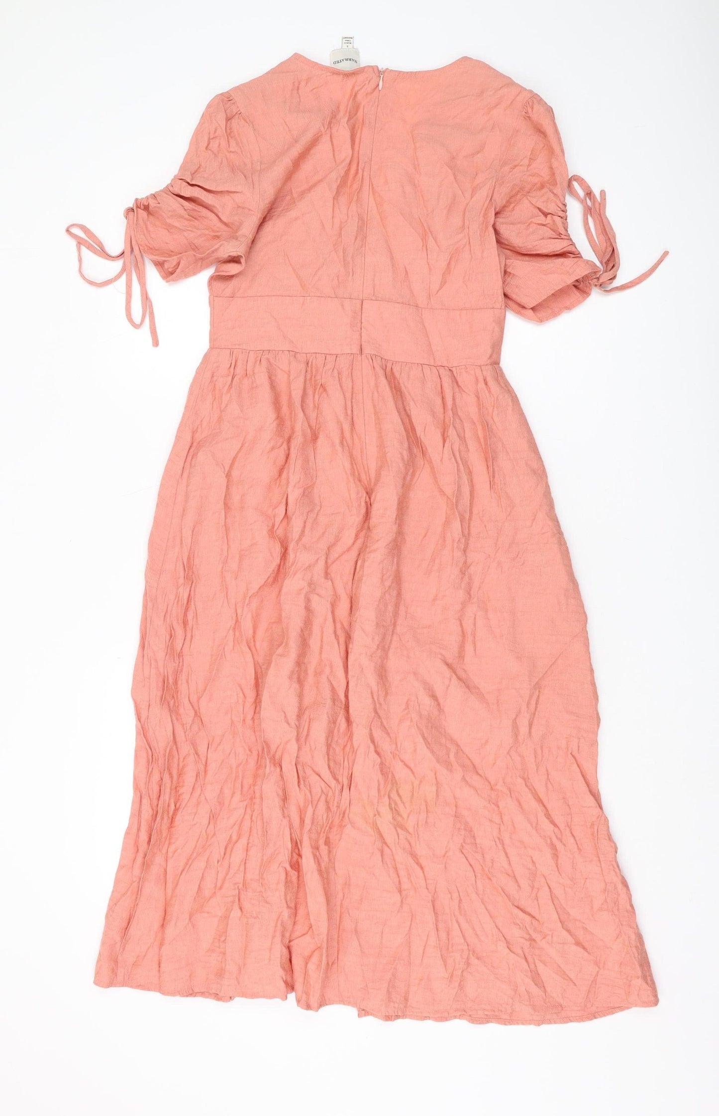 Narrated Women's Pink Flutter Sleeve Wrap Dress