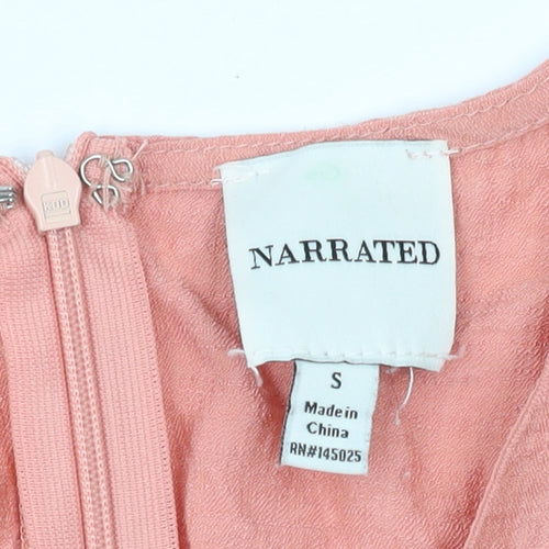 Narrated Women's Pink Flutter Sleeve Wrap Dress