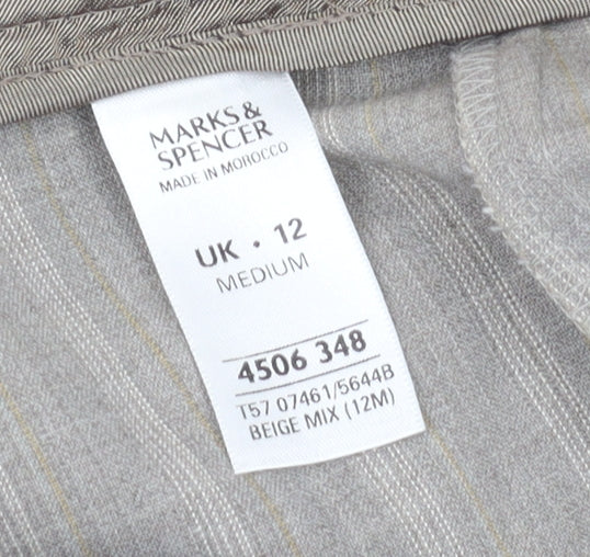 Marks and Spencer Women's Beige Striped Trousers Size 12