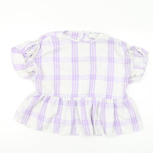 ASOS DESIGN Women's Multicoloured Plaid Cropped Blouse Size 12