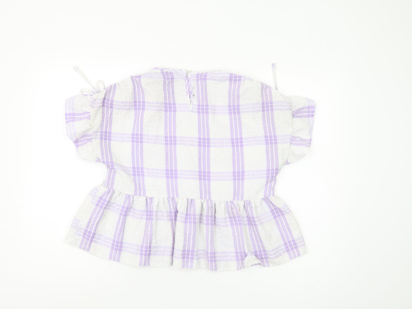 ASOS DESIGN Women's Multicoloured Plaid Cropped Blouse Size 12