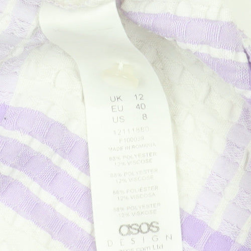 ASOS DESIGN Women's Multicoloured Plaid Cropped Blouse Size 12