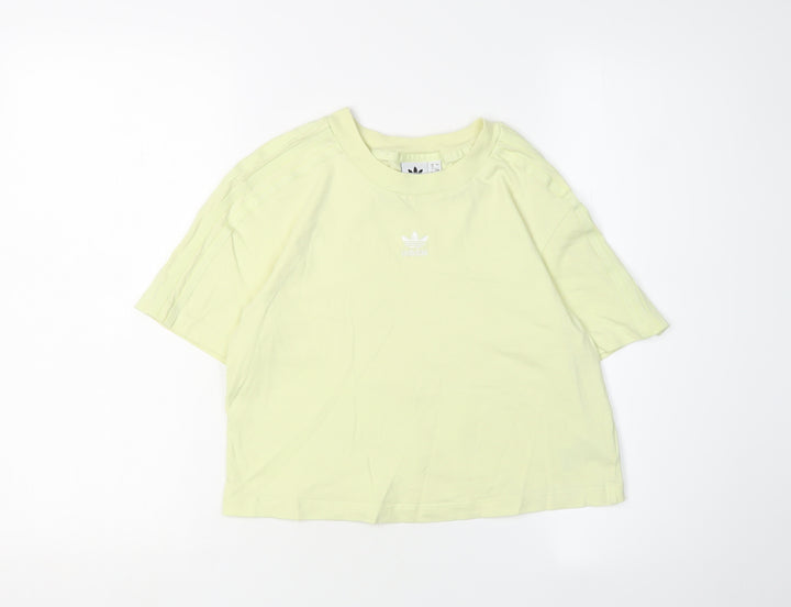 Adidas Unisex Green T-Shirt, Size 12, Basic Style