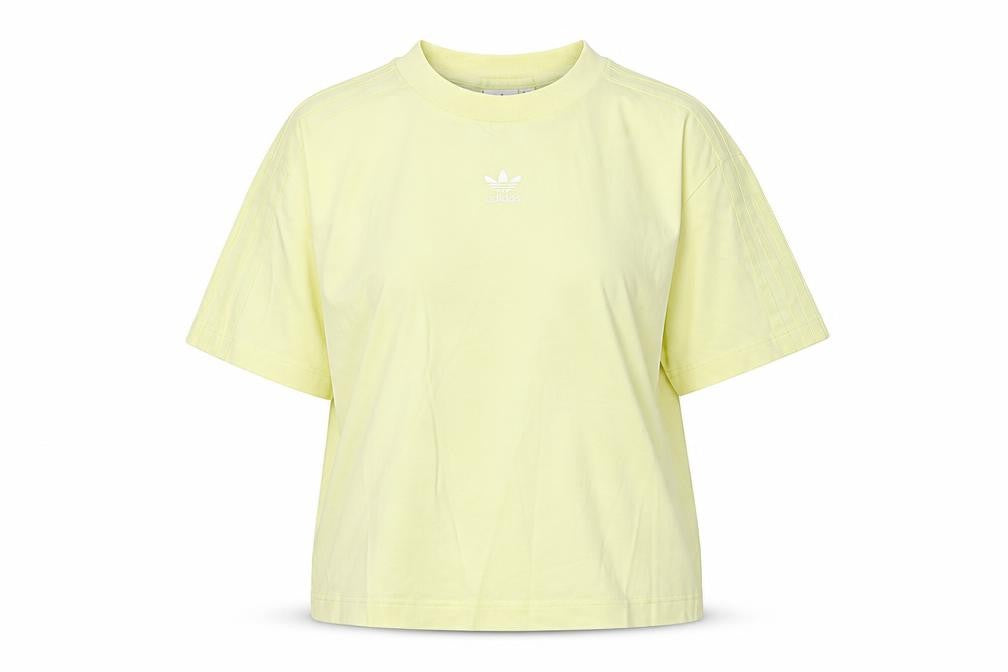 Front view of Adidas unisex green t-shirt, size 12, basic style