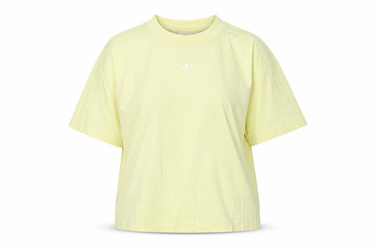 Front view of Adidas unisex green t-shirt, size 12, basic style