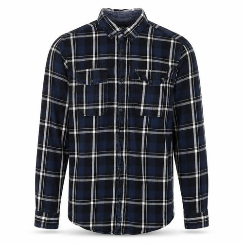Jack & Jones Men's Blue Plaid Button-Up Shirt M