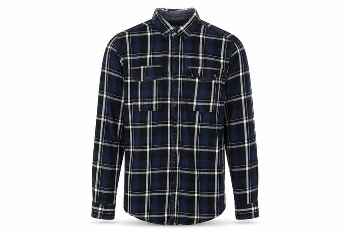 Jack & Jones Men's Blue Plaid Button-Up Shirt M