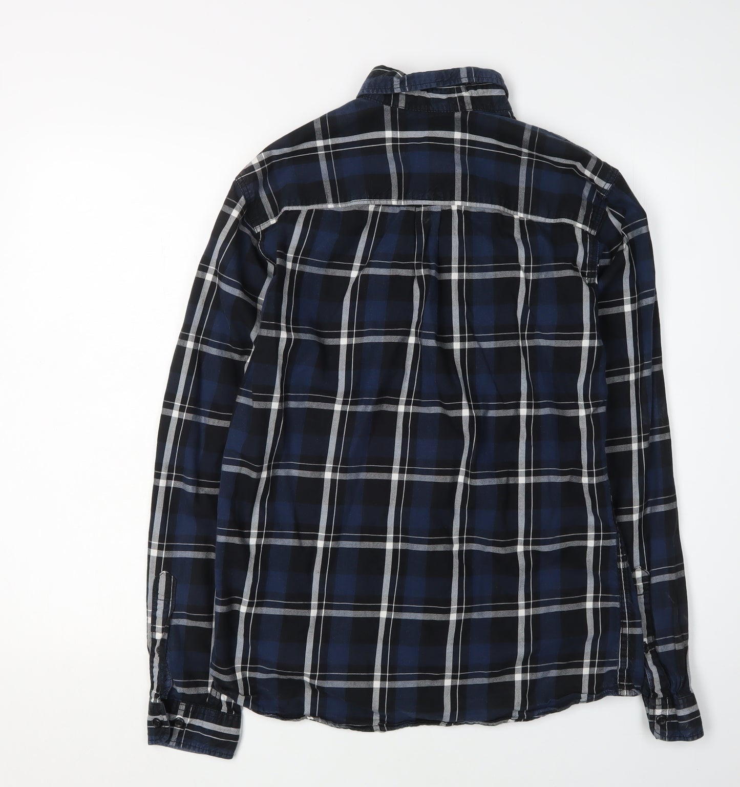Jack & Jones Men's Blue Plaid Button-Up Shirt M