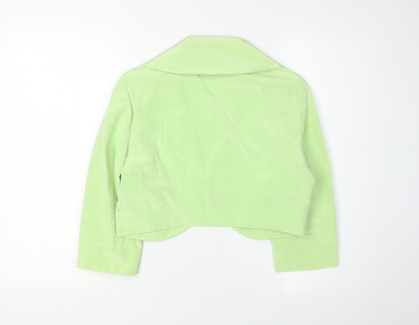 Alexon Women's Green Cropped Blazer, Size 12, Shawl Collar