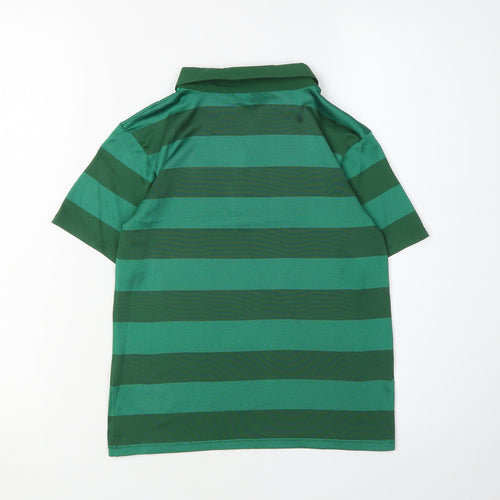 New Balance Boys Green Striped Polo Jersey L