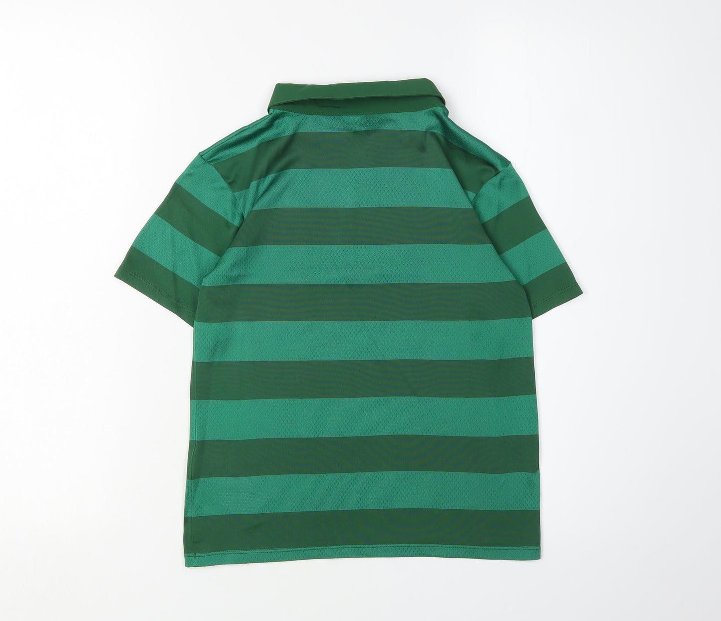 New Balance Boys Green Striped Polo Jersey L
