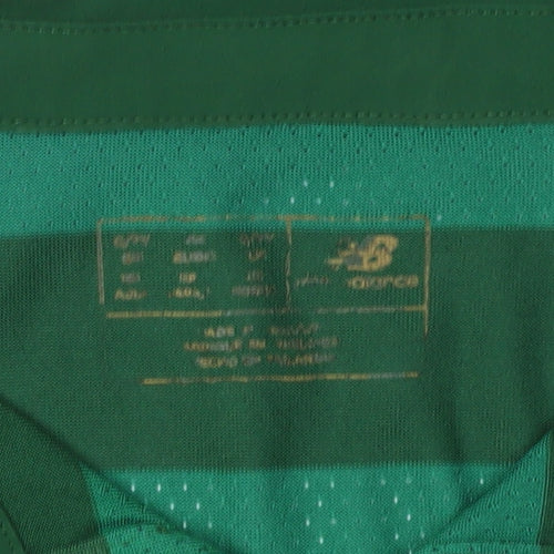 New Balance Boys Green Striped Polo Jersey L