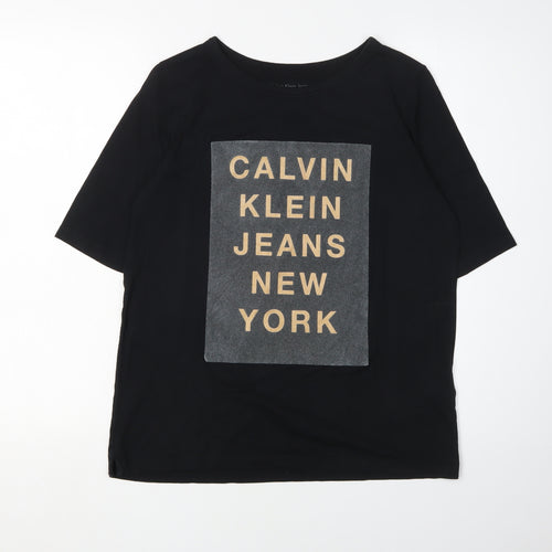 Calvin Klein Unisex Black T-Shirt S Basic Style