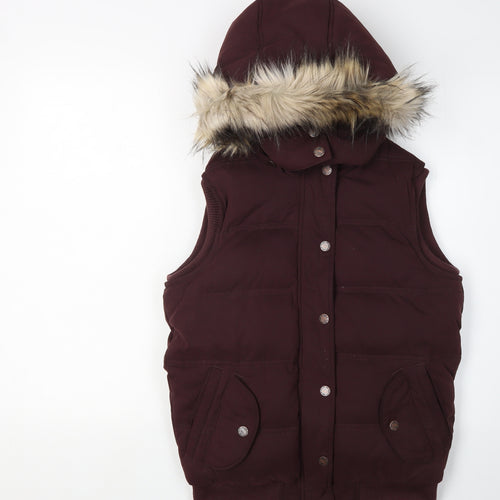FatFace Women's Brown Puffer Waistcoat Size 8 Hooded
