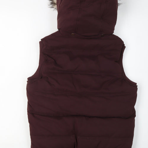 FatFace Women's Brown Puffer Waistcoat Size 8 Hooded