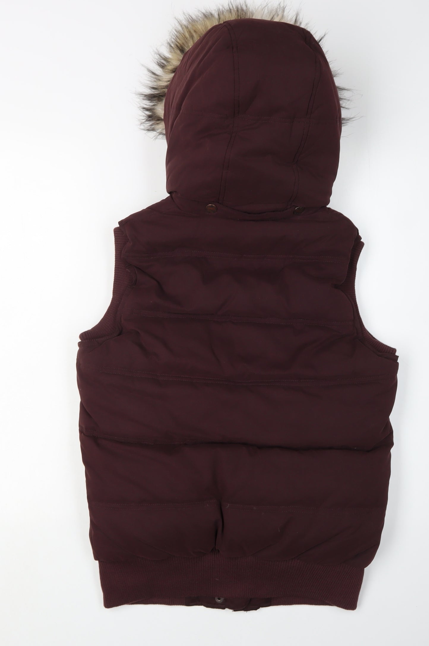 FatFace Women's Brown Puffer Waistcoat Size 8 Hooded