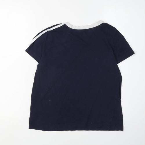 Adidas Boys Blue Cotton T-Shirt 11-12 Years Logo Detail