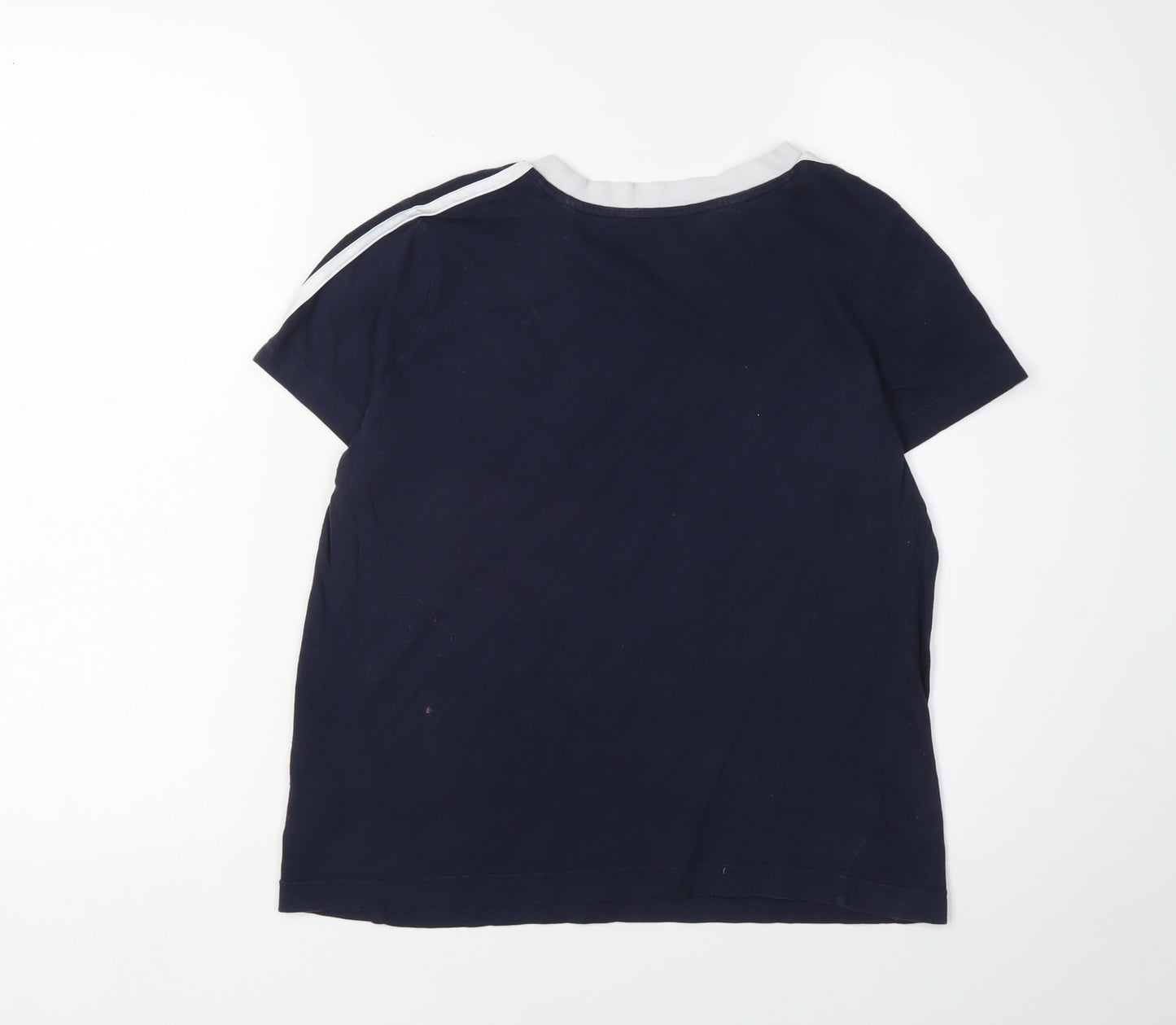 Adidas Boys Blue Cotton T-Shirt 11-12 Years Logo Detail