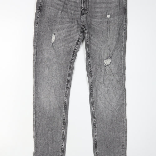 Jack & Jones Men's Grey Skinny Jeans Size 30 Slim Fit