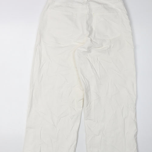 Joules Women's Ivory Wide-Leg Jeans, Size 12
