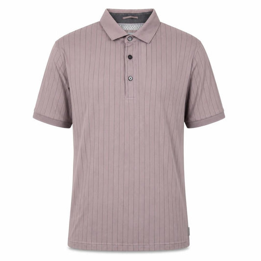 Front view of Ted Baker Men's Purple Striped Polo Shirt M
