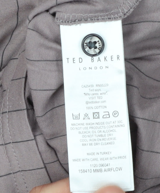 Ted Baker Men's Purple Striped Polo Shirt M