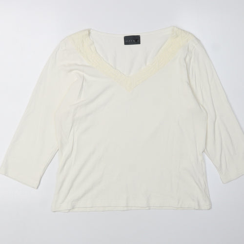 ALEX & CO Women's Ivory Blouse, Size 12, V-Neck